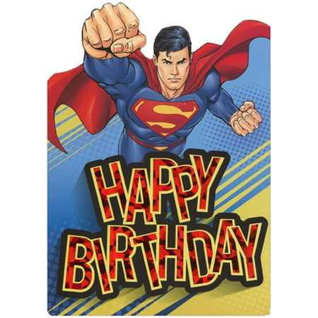 Paper House Productions Superman Flying Die Cut Foil Superhero Birthday Card For