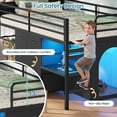 thumbnail image 6 of Twin Size Loft Bed with Desk & 6 Drawers, Metal Loft Bed with LED Lights, Stuffed Animal Cage, Safety Guardrail, Play Zone, No Box Spring Needed, Black, 6 of 8