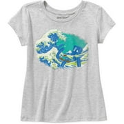 Angle View: Girls' Great Squid Wave Short Sleeve Crew Neck Graphic Tee
