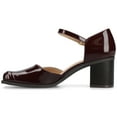 thumbnail image 2 of Journee Womens Evangeline Square Toe Stacked Heel Pumps, Widths Available, 2 of 9