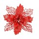 thumbnail image 2 of 6 uds flores artificiales de Poinsettia adornos florales de Navidad huecos brillantes decoración del hogar para puerta de ventana de árbol de Navidad (rojo), 2 of 2