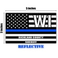 thumbnail image 2 of Reflective Richland County Wisconsin WI Thin Blue Line Stealthy Old Glory USA Flag | Honoring Law Enforcement Officers Sheriffs | County State Decal Bumper Sticker 3M Vinyl 3" x 5", 2 of 3
