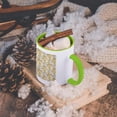thumbnail image 5 of 3dRose, Gold and White Bokeh Sparkle Pattern, 11oz Two-Tone Green Mug, 5 of 7