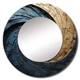 thumbnail image 2 of Designart "Gilded Aqua Swirl Simplistic Pottery" Abstract Spirals Gold Large Round Mirror - Round Office Mirror Wall Decor - Modern Round Printed Mirror - 29" x 29", 2 of 6