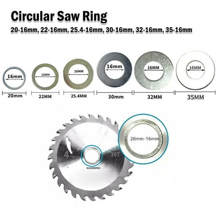 

BAMILL 6Pcs Set Circular Saw Ring For Circular Saw Blade Reduction Ring Conversion Ring