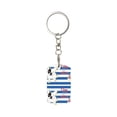 thumbnail image 2 of Uemuo Bulldog Friend Pattern Rectangular Metal Keychain - Durable, Stylish, and Personalized Key Ring for Men and Women,Engraved Keychain,Gift Slim Sturdy Keychain, 2 of 7