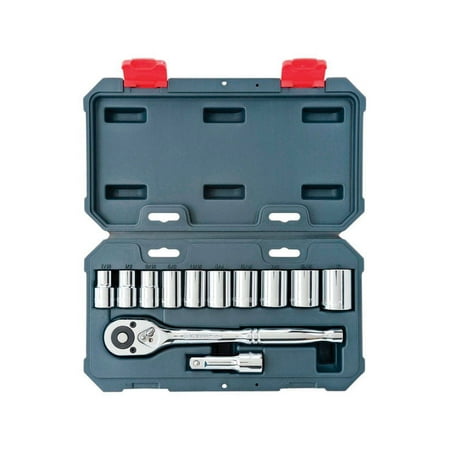 UPC: 0037103319555 | Crescent Assorted Sizes x 1/2 in. drive SAE 12 Point Socket Wrench Set 12 pc.