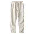 thumbnail image 3 of Pantalones casuales de lino Pantalones largos de tubo recto sueltos de lino para hombre Pantalones de algodón y lino de talla grande para verano, 3 of 5