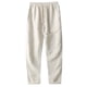 thumbnail image 5 of Pantalones casuales de lino Pantalones largos de tubo recto sueltos de lino para hombre Pantalones de algodón y lino de talla grande para verano, 5 of 5