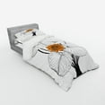 thumbnail image 2 of Ambesonne Flower Bedding Set 3 Pcs, Water Lily, Twin, Orange Black and White, 2 of 2