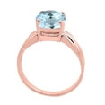 thumbnail image 6 of Mauli Jewels Rings for Women 2.25 Carat Cushion Cut Aquamarine Ring 4-Prong 10K Rose Gold, 6 of 6