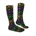 thumbnail image 3 of Balery Mardi Gra Geometric Fun Novelty Socks Men'S Women'S Crew Socks Funny Crazy Novelty Socks Quirky And Cool Socks, 3 of 9