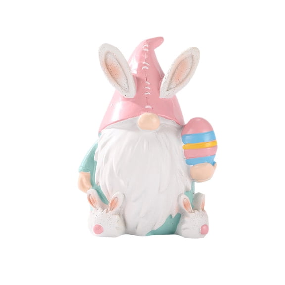 Easter Rabbit Gnome Figurine Cute Gnomes Resin Statue with Bunny Ear for Spring Home Party Table Decor and Holiday Gift