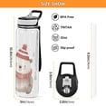 thumbnail image 3 of Bear Scarf Hat Sports Water Bottle Portable Travel Mug 32oz BPA Free Leak Proof Straw Transparent Tritan for Gym Yoga Cycling Camping, 3 of 7
