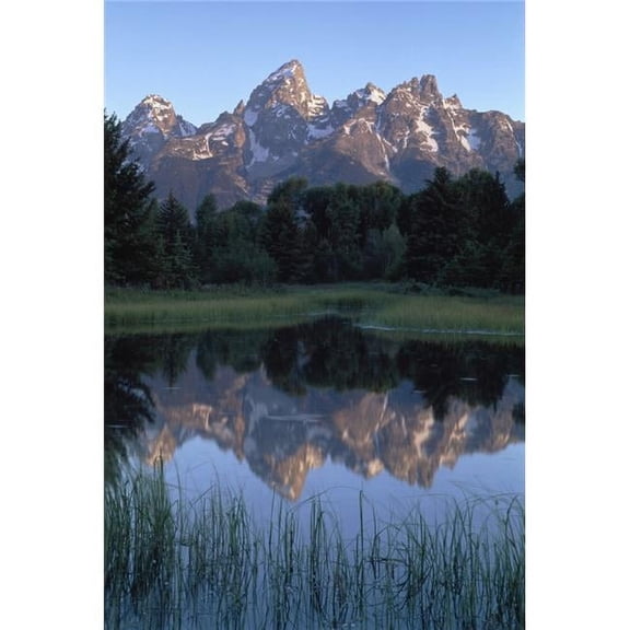 Grand Tetons From Schwabacher Landing Poster Print, 12 x 18