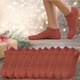 thumbnail image 5 of 10 Pairs Women's Solid Color Ankle Socks, Ribbed Casual Short Socks with Orange, 5 of 8