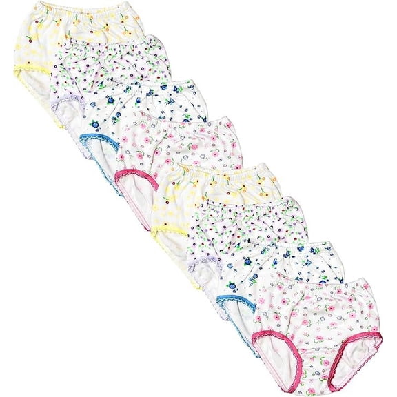 B-One Kids Girls' Tag Free Cotton Bikini Underwear 8-Pack