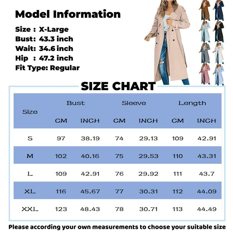 GXIPO Womens Oversized Long Trench Coat Double Breasted GXIPO Womens Oversized Long Trench Coat Double Breasted