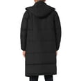 thumbnail image 3 of Abrigo acolchado INSPIRE CHIC para hombres, chaqueta larga de plumas con capucha desmontable, cierre completo, invierno, color negro, 3 of 6