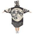 thumbnail image 2 of FORMRS Wearable Blanket Hoodie with Sleeves for Kids Cozy Flannel Sweatshirt, Beige Moon, 2 of 7