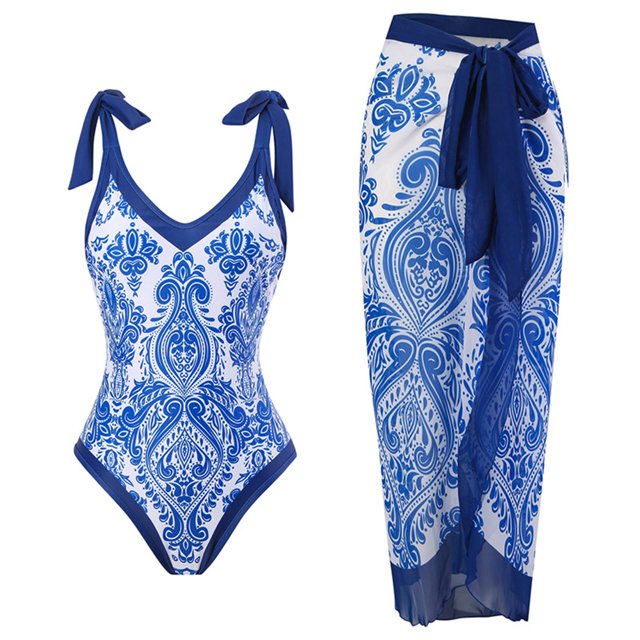 Aayomet Swimsuit Women Ruffle Seersucker One Piece Swimsuit,Blue S