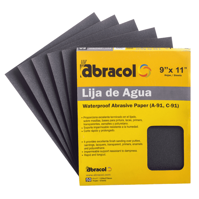 Paq. 25 Lijas De Agua Abracol #1500 DE 9" X11"