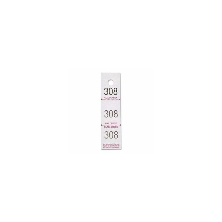 Sparco 3-Part Coat Check Tickets - 500 / Pack - White Sparco 3-Part Coat Check Tickets - 500 / Pack - White