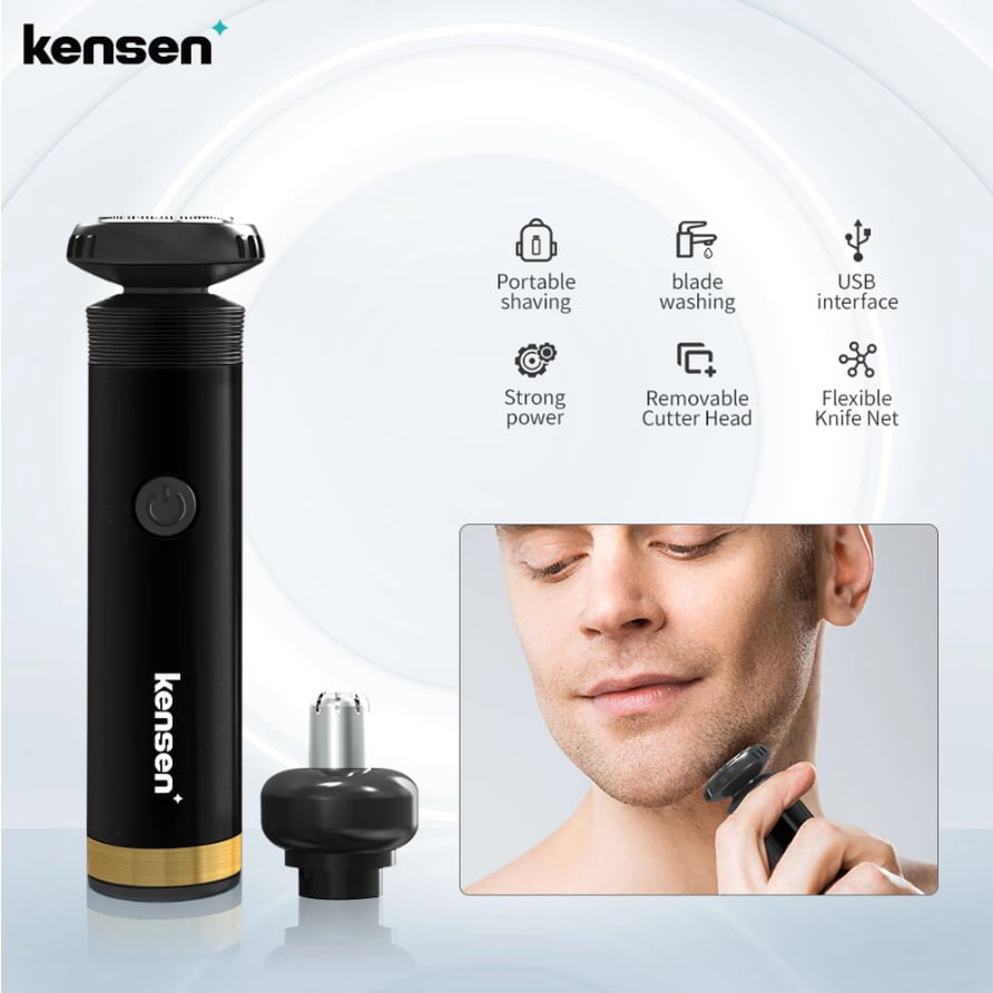 Kensen Clipper Electric Shaver Men's Razor Beard Trimmer Shaver Mini Beard Trimmer Travel Shaver Nose Hair Trimmer