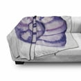 thumbnail image 3 of Modern Soft Flannel Fleece Throw Blanket, Sea Ocean Marine Navy Life Creature Animal Shell in Watercolor Work of Art, Cozy Plush for Indoor and Outdoor Use, 50" x 70", Purple and White, by Ambesonne, 3 of 6