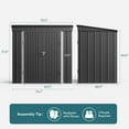 thumbnail image 3 of 6x4 FT.  Storage Shed with Double Doors for Outdoor Garden & Backyard, Dark Gray, 3 of 7