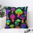 thumbnail image 4 of Pofeuu Bright Mushrooms Print Double-sided plush pillowcase Square Throw Pillow Covers Pillows Cover for Living Room Bedroom Sofa Couch Cushion Cover（No pillow core）-20"x20", 4 of 7