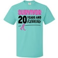 thumbnail image 3 of Inktastic Breast Cancer Survivor 20 Years and Running with Pink Ribbon T-Shirt, 3 of 5
