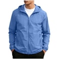 thumbnail image 2 of Betivan Men's Lightweight Hooded Windbreaker Jacket Full Zip Water Resistant Casual Rain Jacket with Pockets for Outdoor Hiking Running Travel, 2 of 9