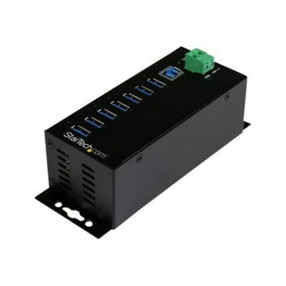 7-Port Industrial USB 3.0 Hub with External Power Adapter - ESD & 350W Surge Protection