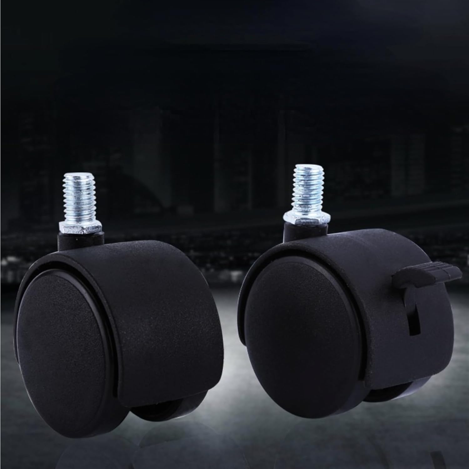 Gamvdout Swivel Stem Castor 4pcs Black Office Chair Caster Wheels 1\u2018' Roller 360 Degree Swivel Casters For Drying Rack Office Furniture Hardware Castor Wheels