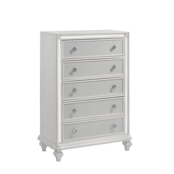 New Classic Furniture Stardust  Wood 5-Drawer Chest, White