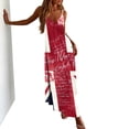 thumbnail image 4 of Uootdi Women Dresses Union Jack Glitter Print Spaghetti Strap V Neck Maxi Length Loose Fit Lightweight Sundresses Casual Dresses Summer Vacation Outfit Gift, 4 of 8