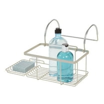 iDesign Everett Metal Over the Side Bathtub Caddy Basket, 12.08" x 10.2" x 6.64, Satin