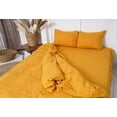 thumbnail image 3 of Pavish Export Yellow Mustard Washed Linen Duvet Cover, Linen bedding Twin /Full/ King/ Queen Comforter Cover Linen Softened Dorm duvet cover .Sup King, 3 of 5