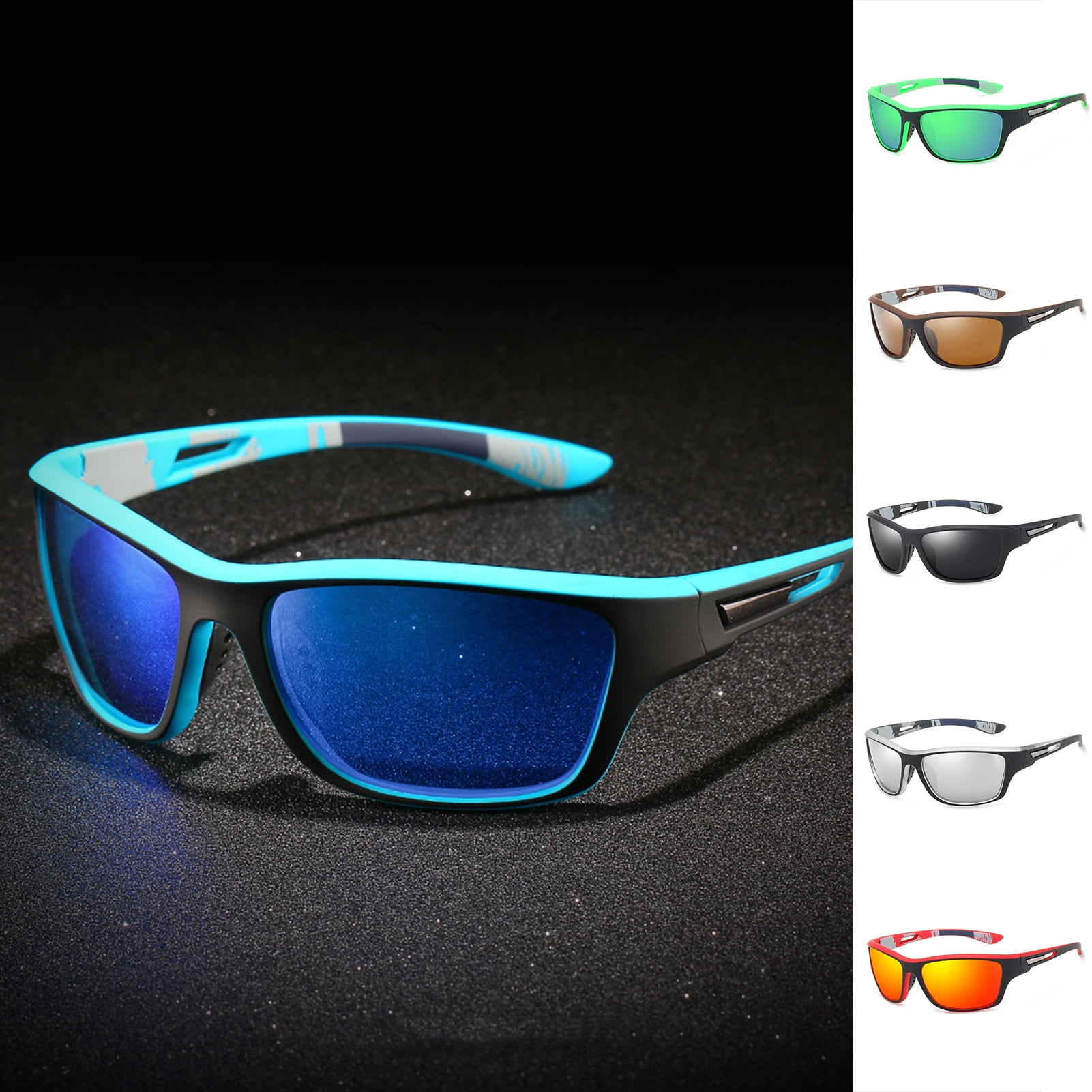 Hariumiu Polarized Sunglasses for Men Women, Rectangle Outdoor UV  Protection Dazzling Sport Sunglasses for Running Cycling Fishing Golf  Driving Beach