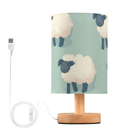 Cute Sheeps Table Lamp for Desk Nightstand Lamp with USB Modern Gifts for Bedroom Living Room Kids Room