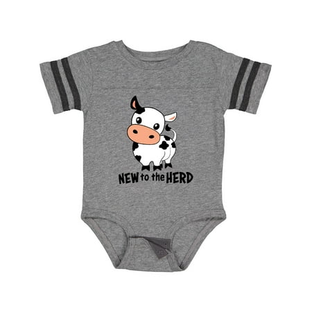 

Inktastic New to the Herd Cute Cow Gift Baby Boy or Baby Girl Bodysuit