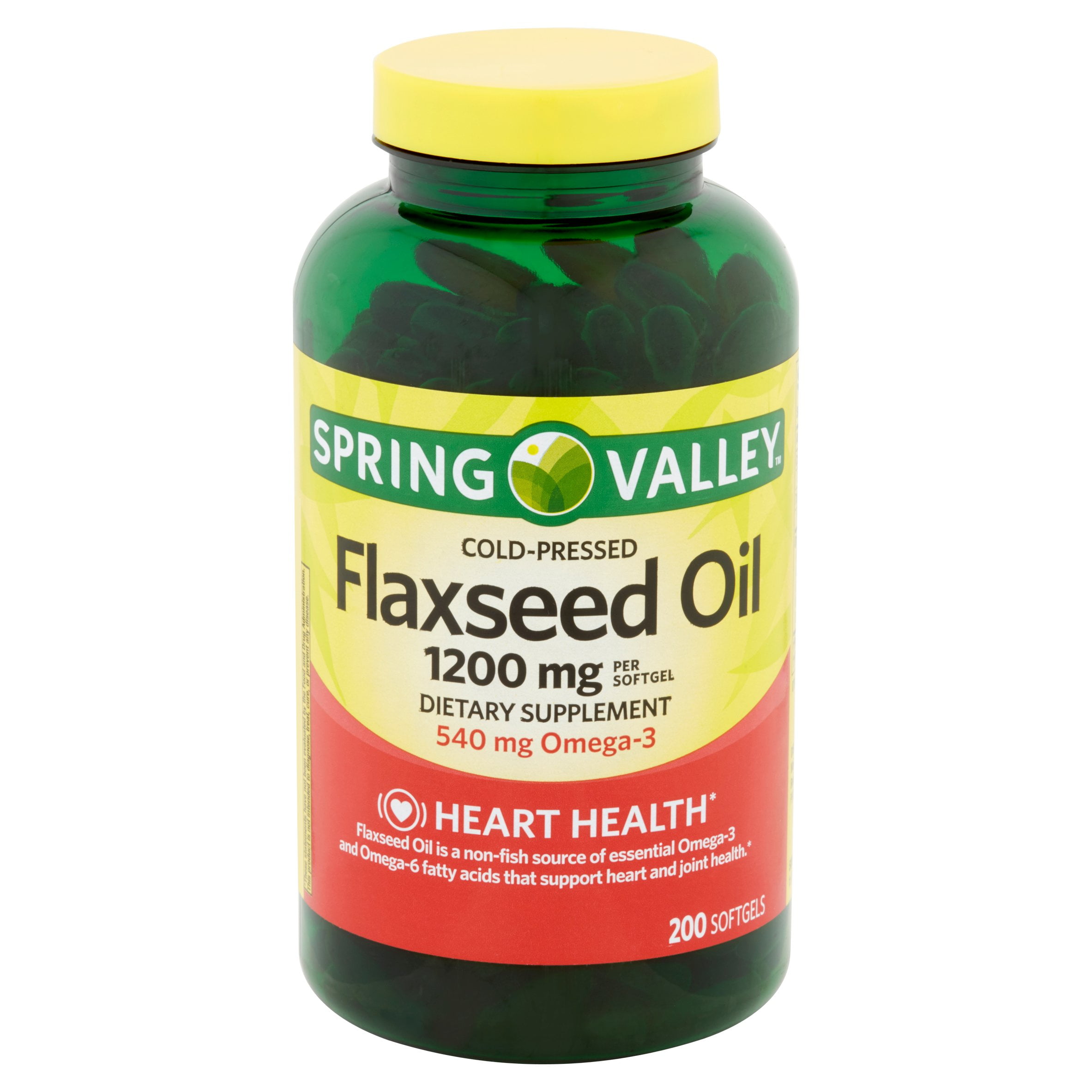 Spring Valley Flaxseed Oil Softgels 1200 mg 200 Ct By Spring Valley