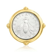 Ross-Simons Italian 18kt Gold Over Sterling 2-Lira Bee Coin Ring
