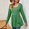 thumbnail image 4 of Timegard Hauts à Manches Longues pour Femmes Col Carré Blouse Froncée Automne Tunique Décontractée Confortable, 4 of 5
