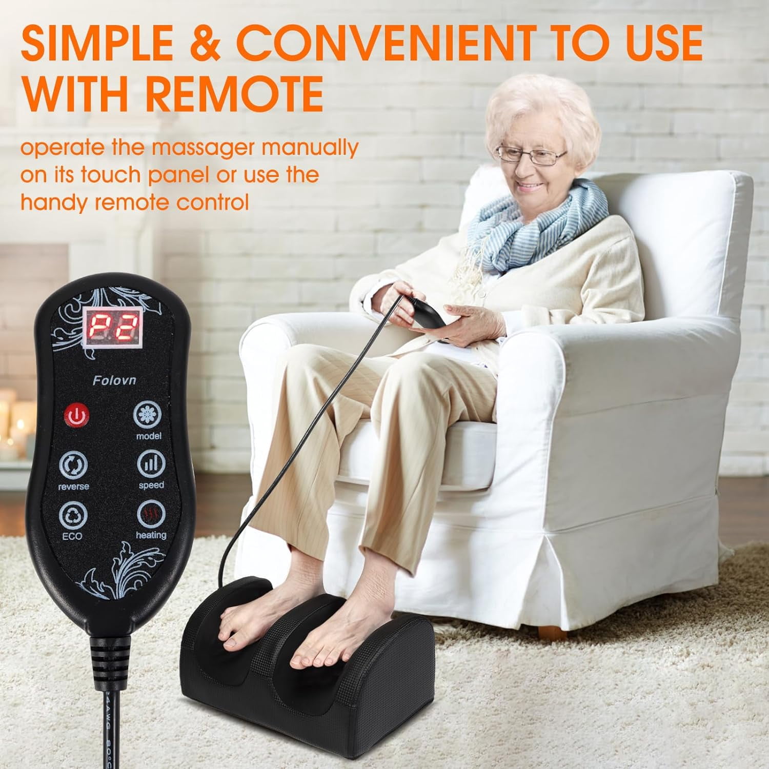 Electric Shiatsu Foot Massage Machine with Heat&Remote, Multi-Modes Foot and Calf Massager, Kneading Deep Tissue Massage, Deep Feet Massager for Promotes Blood Circulation, Best Gifts for Fmaily