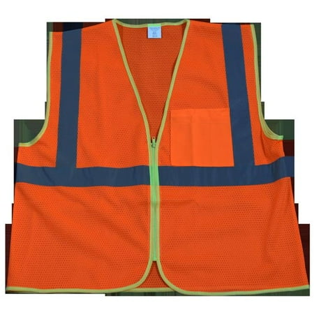 

OVM2-CB0-2X-3X Safety Vest Ansi Class 2 Contrast Binding Orange Mesh 2X & 3X