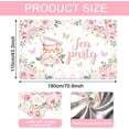thumbnail image 7 of Tea Party Backdrop Banner Pink Floral Butterfly Teapot Let's Partea Background Spring Girl Princess Wonderland Afternoon Tea Cake Table Decorations Supplies, 7 of 7