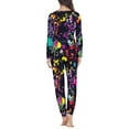thumbnail image 4 of Renewold Pajamas for Women Colorful Splash Print Sweatpants Long Sleeve Scoop Neck Pajamas Top and Pants Winter Indoor Sleep Pajamas Sets Size 2XL, 4 of 5