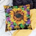 thumbnail image 2 of Creowell Watercolor Sunflowers Pillow Covers ,Colorful Botanical Blossom Retro Oil Painting Reversible Throw Pillow Covers Cases,Vintage Country Style Square Cushion Covers Set for Bedroom, 2 of 5